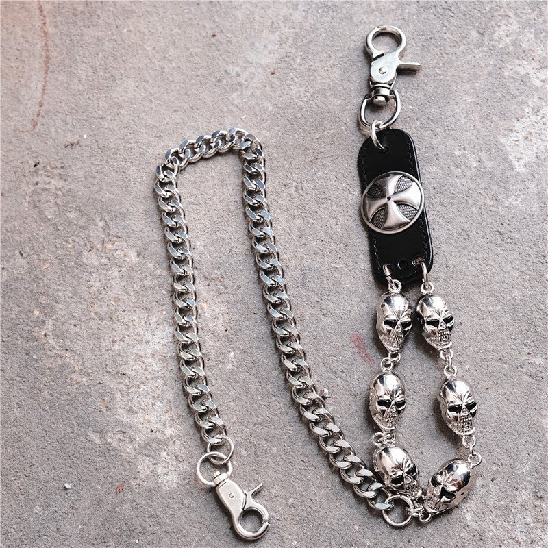 New Hip Hop Western Punk Wallet Chain Gothic Chunky Trouser Pants Chains Halloween Metal Heavy Duty Jean Pocket Skull Chains