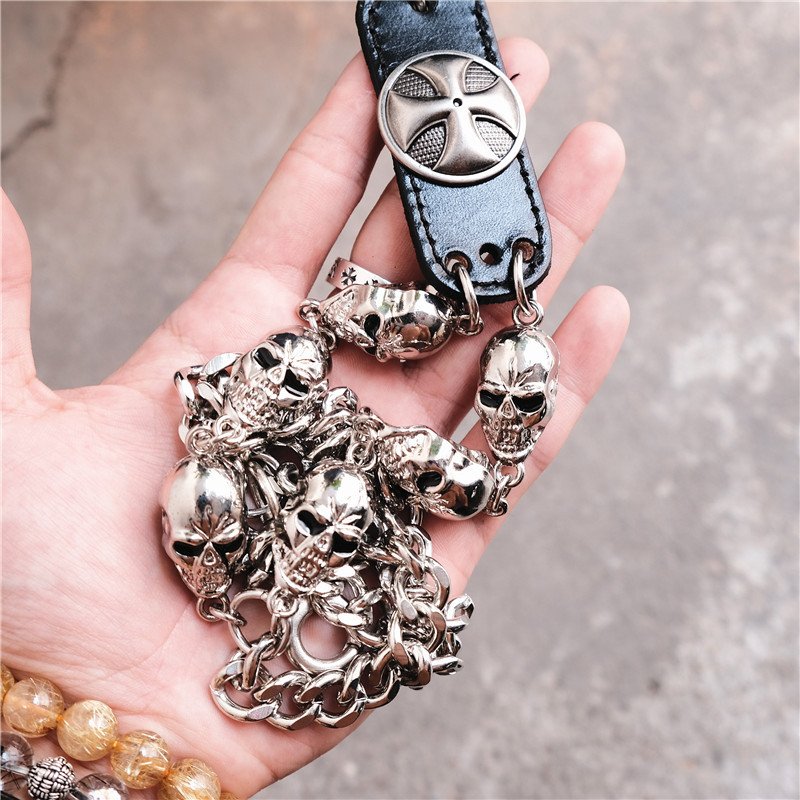 New Hip Hop Western Punk Wallet Chain Gothic Chunky Trouser Pants Chains Halloween Metal Heavy Duty Jean Pocket Skull Chains