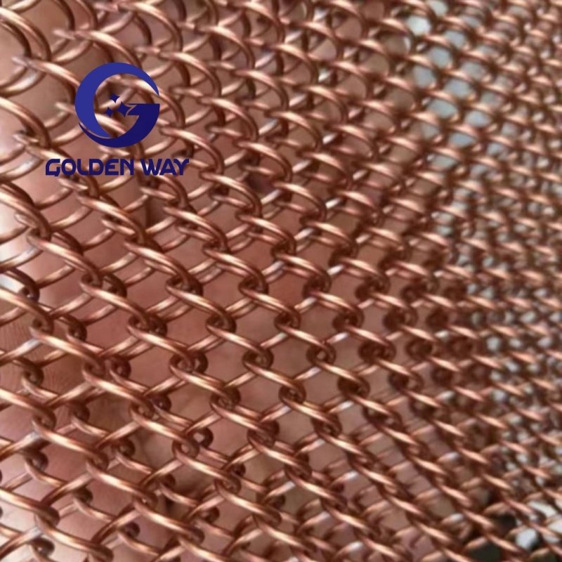Beautiful stainless steel spiral rope flexible mesh curtain for hotel lobby curtain