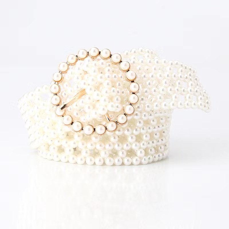 JULUN Fashion Pearl Waist Corset Belts For Women Dresses Pants Jeans Ladies Belt