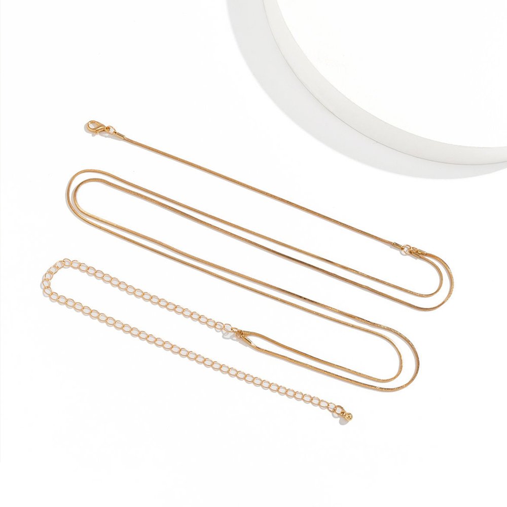 Gold Tone Stainless Steel Body Jewelry Herringbone Fashion Women Sexy Waist Belly Chain Double Layer Snake Waist Chain