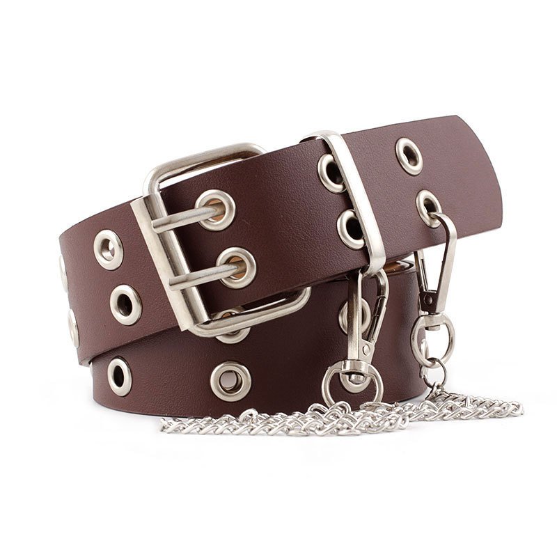Hot Selling High Quality Punk Style PU Belt For Girls Fashion Chain Style Belt For women