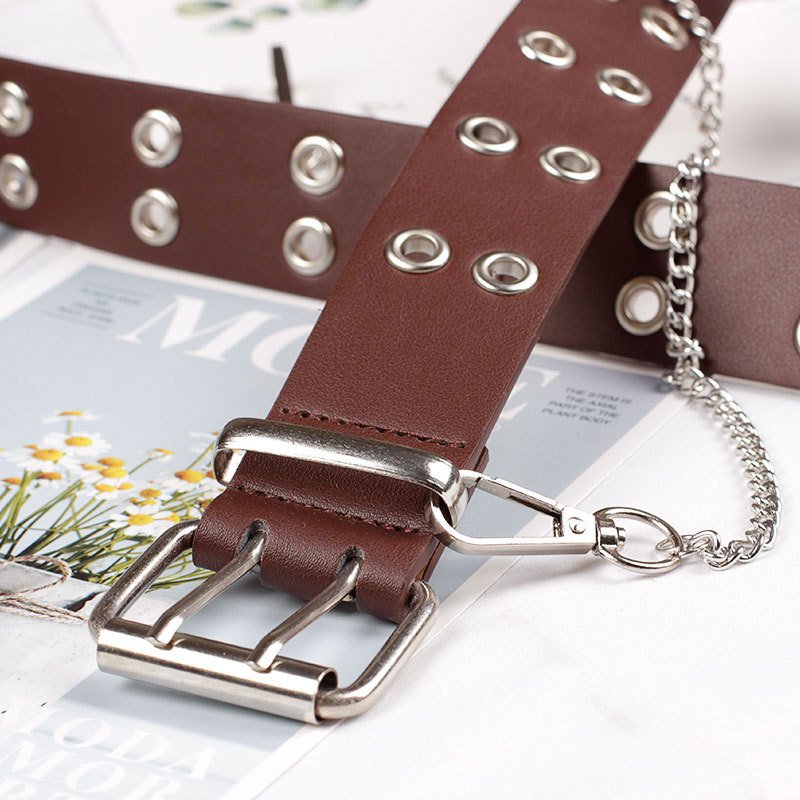 Hot Selling High Quality Punk Style PU Belt For Girls Fashion Chain Style Belt For women