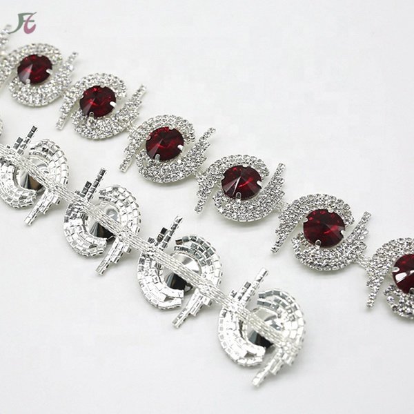 Wholesale Crystal Rhinestone Chain Trimming Bridal Sash Rhinestone Trim Applique Wedding Belt Garment Accessories