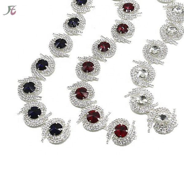 Wholesale Crystal Rhinestone Chain Trimming Bridal Sash Rhinestone Trim Applique Wedding Belt Garment Accessories