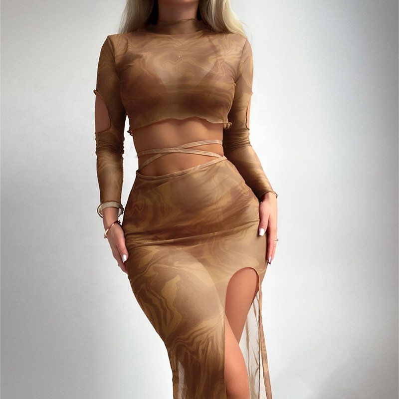 2024 New long sleeve comfortable breathable skirt swimsuit set bikini Bikini beach swimsuit