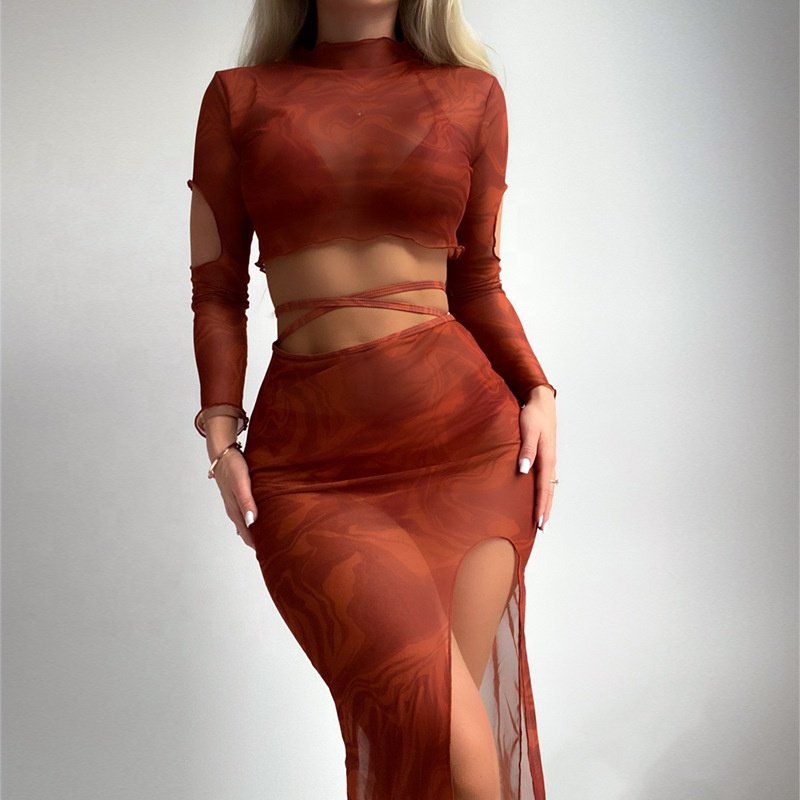 2024 New long sleeve comfortable breathable skirt swimsuit set bikini Bikini beach swimsuit