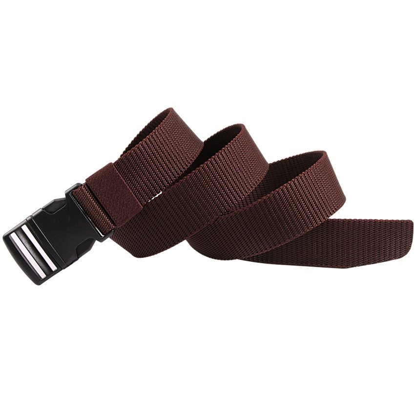 High Quality Trouser Men Belts Brown Outdoor Canvas Plastic Buckle Waistband Tactical Nylon Belt