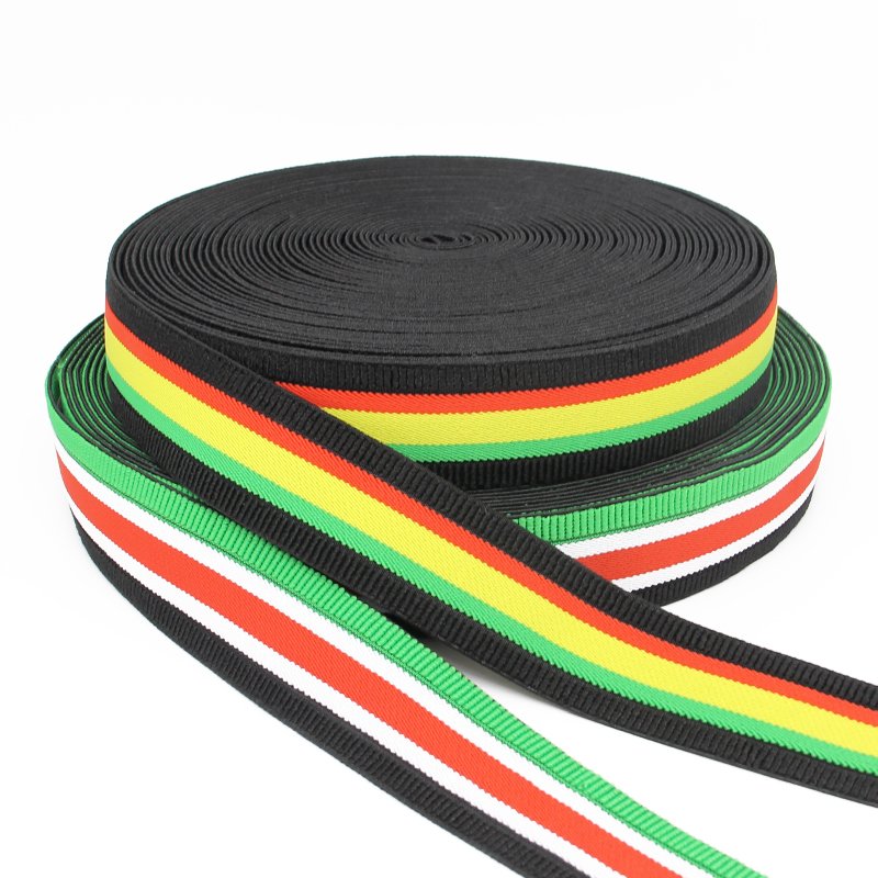 Webbing Strap Elastic Striped Belt for Ladies Decorative Belt Custom Logo Spandex / Polyester / Nylon Free Sample Multicolor