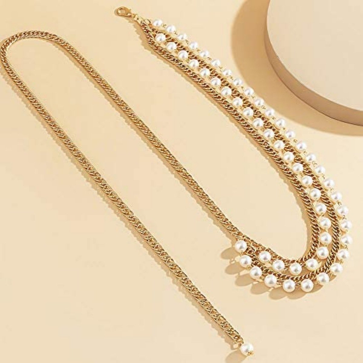 High Quality Gold Plated Belly Chain Layered Beaded Pearl Waist Chain Belt Sexy Party Nightclub Body Chain Jewelry For Women