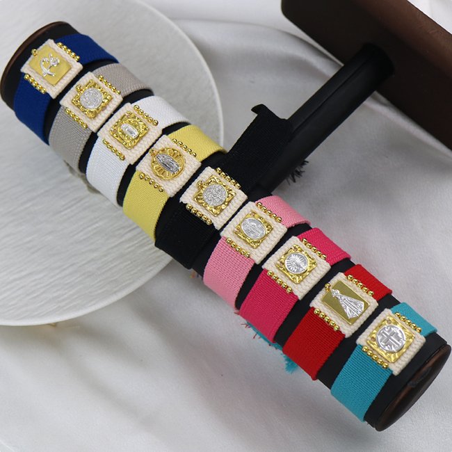 High quality 18K gold plated Vintage Religious Christian San Benito Color Knit Belt accessories women Jewelry bracelets