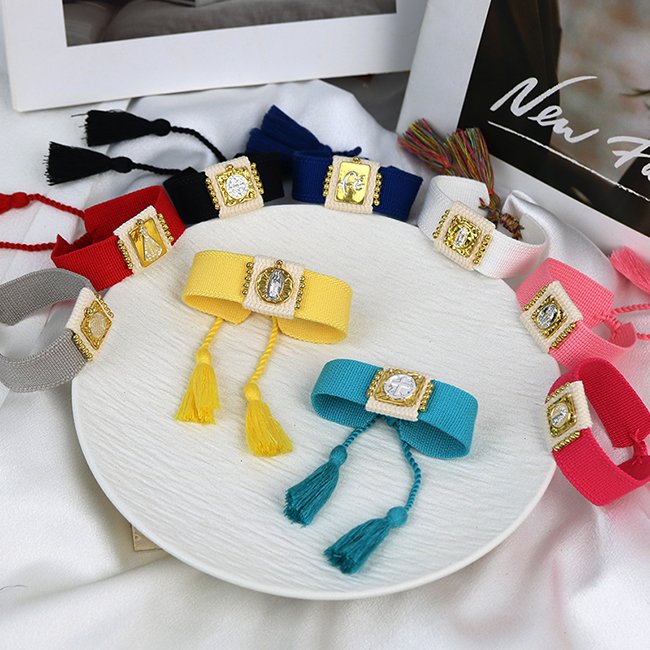 High quality 18K gold plated Vintage Religious Christian San Benito Color Knit Belt accessories women Jewelry bracelets