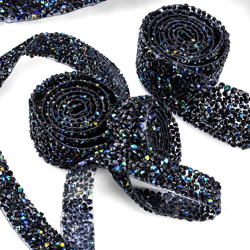 Bling Diamond Rhinestone Banding Belt Sheet Trimming Crystal Chain Customizable Resin Diy Adhesive Hotfix Rhinestone Tape