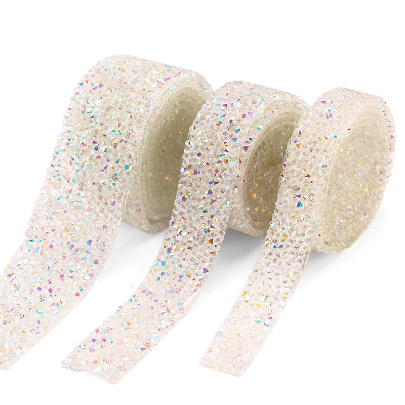 Bling Diamond Rhinestone Banding Belt Sheet Trimming Crystal Chain Customizable Resin Diy Adhesive Hotfix Rhinestone Tape