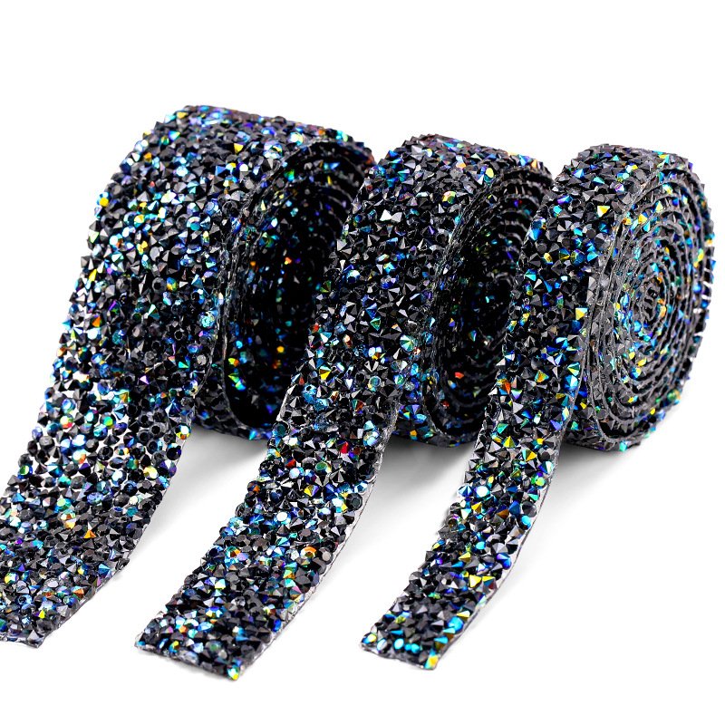Bling Diamond Rhinestone Banding Belt Sheet Trimming Crystal Chain Customizable Resin Diy Adhesive Hotfix Rhinestone Tape