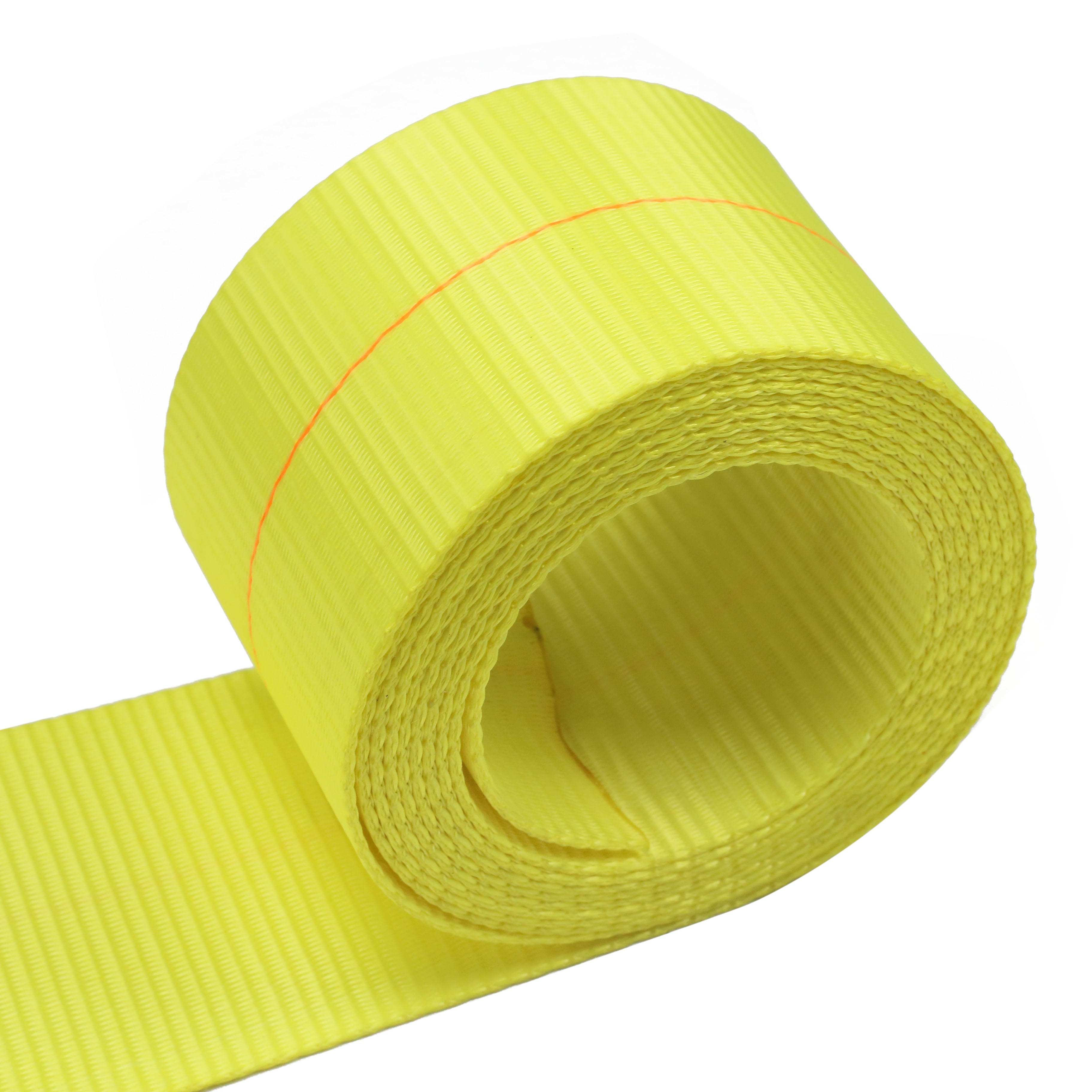 Heavy Duty US Type 4 Inch X 30 FT 5400 lbs WLL Transport Tying Down Loads Belt Polyester G70 Chain Hook Ratchet Buckle Strap