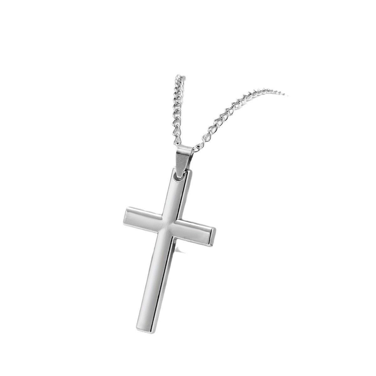 6273 Cool Men's 3pcs Watch Set Steel Belt Luxury Calendar Quartz Watches & Silver Chain Cross Necklace Jewelry Sets Gift For Man