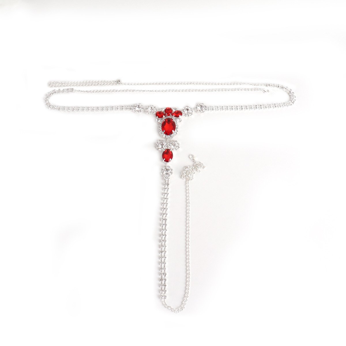 Dainty Fashion Sparkling Rhinestone T Shape Body Chain Body Accessories Glittering Crystal Diamond Belly Waist Chain