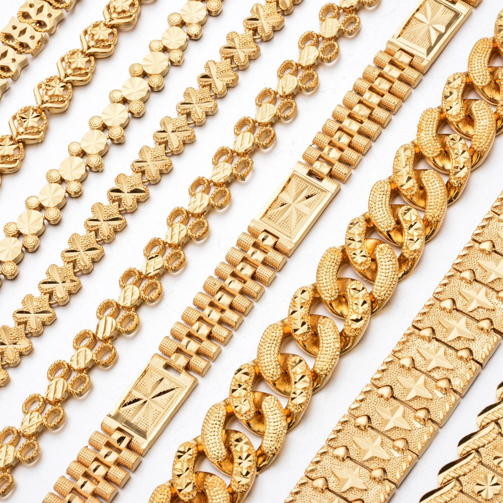Wholesale Miami Stainless Steel Men Women 18K Gold Plated Cuban Watch Belt Link Chain