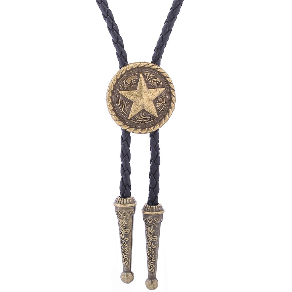 New arrival Adjustable cow head vintage shirt chain solid polo neckline rope leather necklace bolo tie Tie