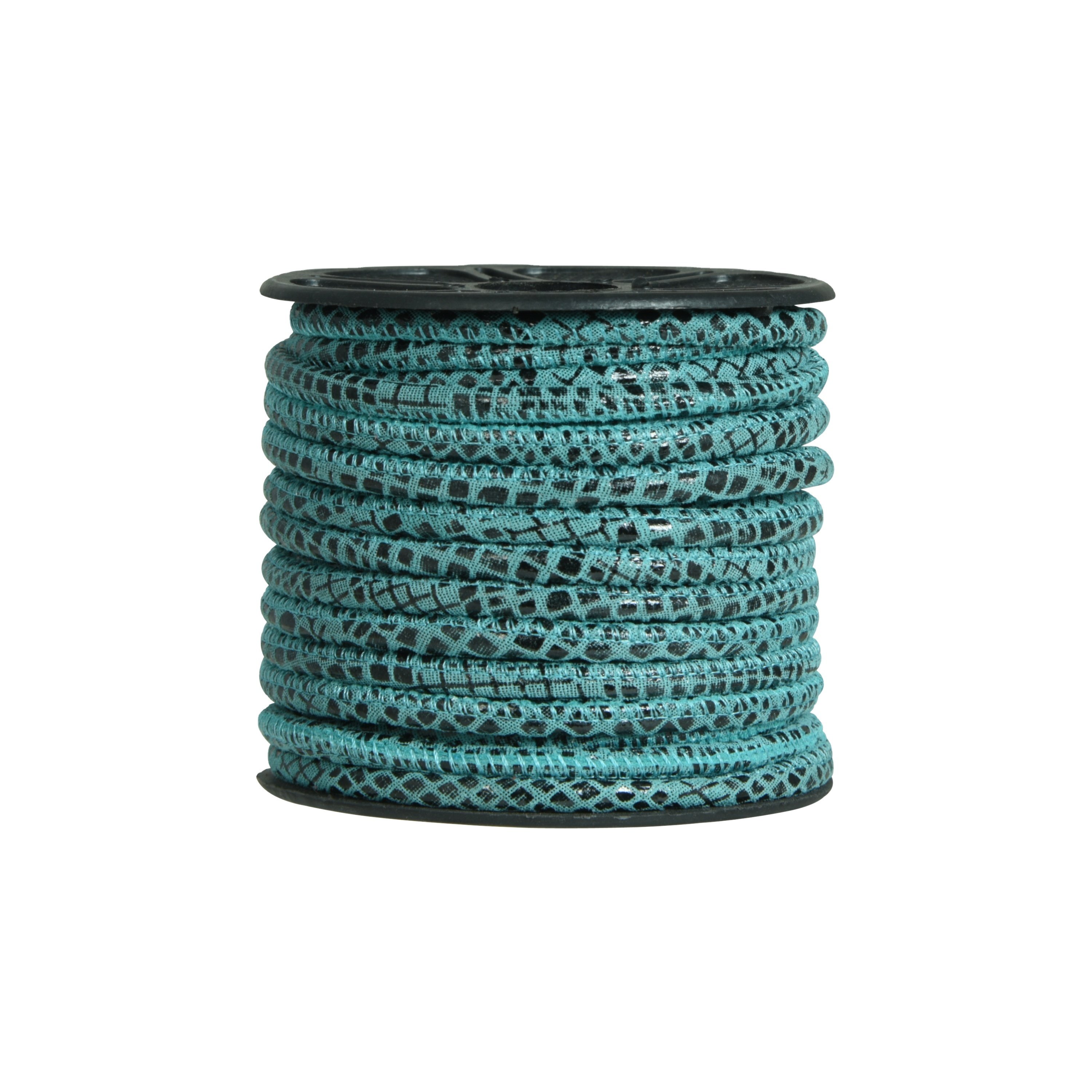 real suede fish printed machine stitched leather cord