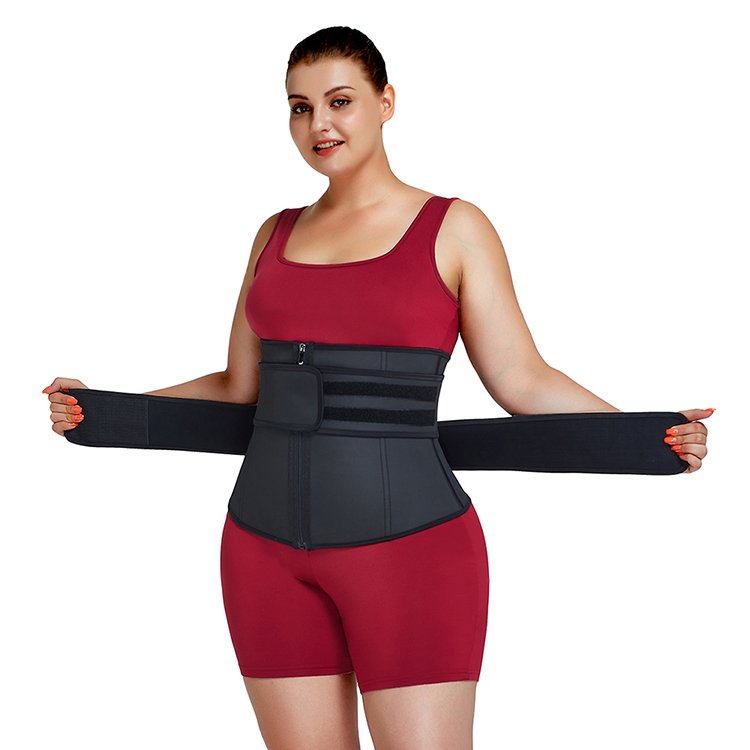HEXIN Dropshipping Latex Double Belts Waist Trainer Trimmer Belt Slimming Tummy Control Body Shaper Cincher