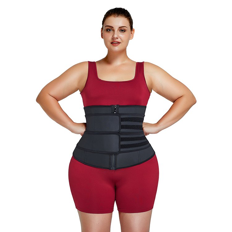 HEXIN Dropshipping Latex Double Belts Waist Trainer Trimmer Belt Slimming Tummy Control Body Shaper Cincher