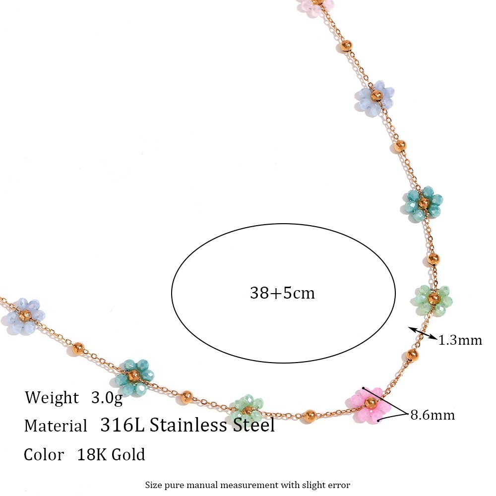 SSeeSY waterproof stainless steel gold plated flower necklace bracelet waist jewellery fashion jewelry body belly chain for women