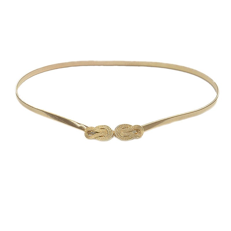 2021 New metal spring woman belt fashion wild clouds buckles belt elastic chain thin belt