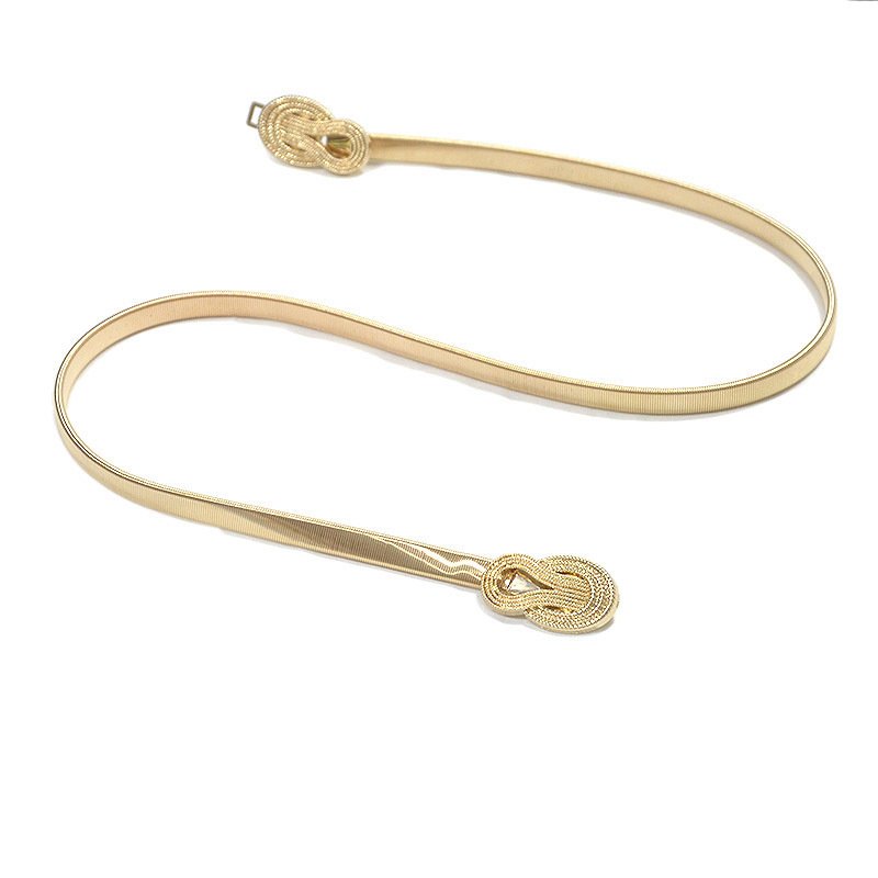 2021 New metal spring woman belt fashion wild clouds buckles belt elastic chain thin belt