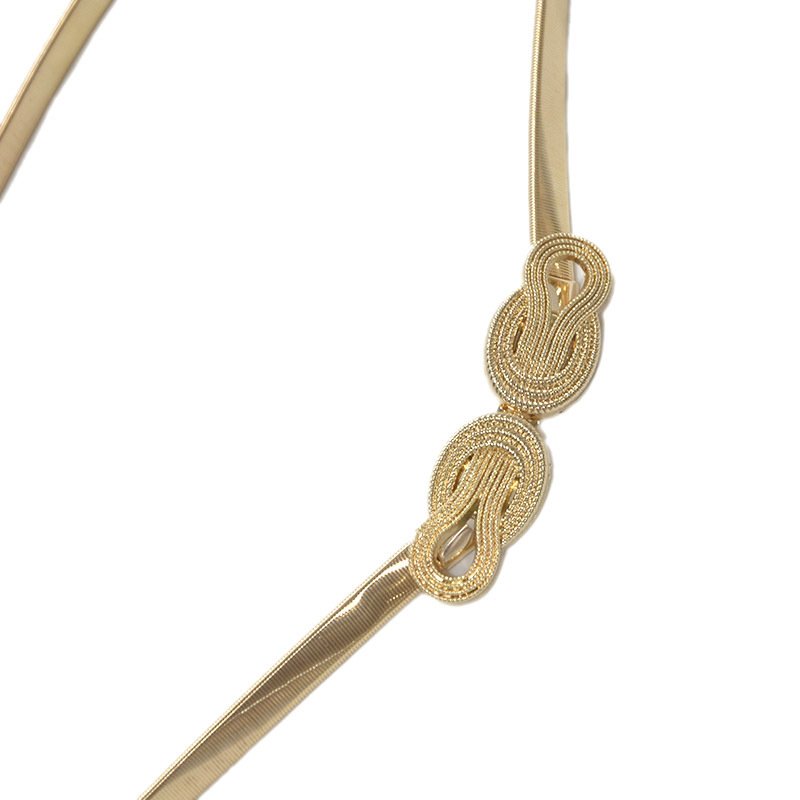 2021 New metal spring woman belt fashion wild clouds buckles belt elastic chain thin belt