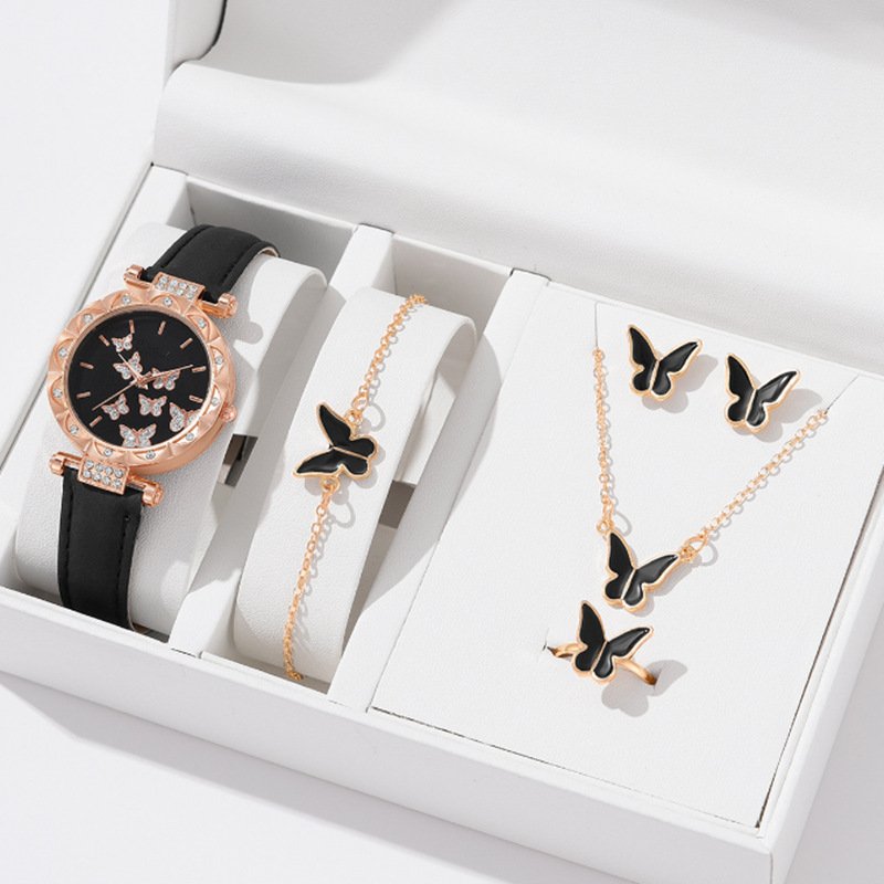 Ladies Gold Plated Butterfly Digital Belt Watch Fashion Personality Simple Alloy Jewelry for Wedding Party and Engagement