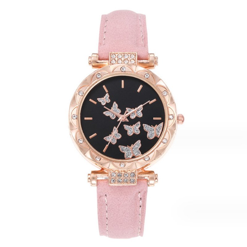 Ladies Gold Plated Butterfly Digital Belt Watch Fashion Personality Simple Alloy Jewelry for Wedding Party and Engagement