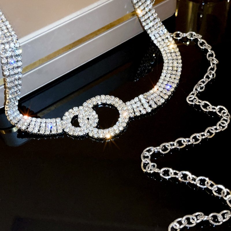 Fashion Women Sparkling Rhinestone Waist Chain Wedding Party Dress Belt Crystal Beads Buckle Waistband Body Chain