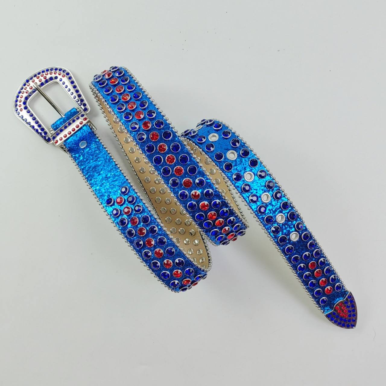 Sparkle High Level Luxury Argent Bling Bling Rhinestone Belt Diamond&spike Studded Crocodile Leather Belt Cintos De Hombre
