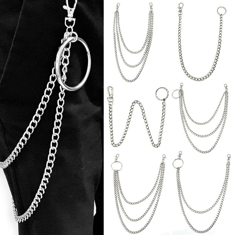 INS Punk style jeans accessories multiple layer chain hip hop alloy stage trousers chain for party