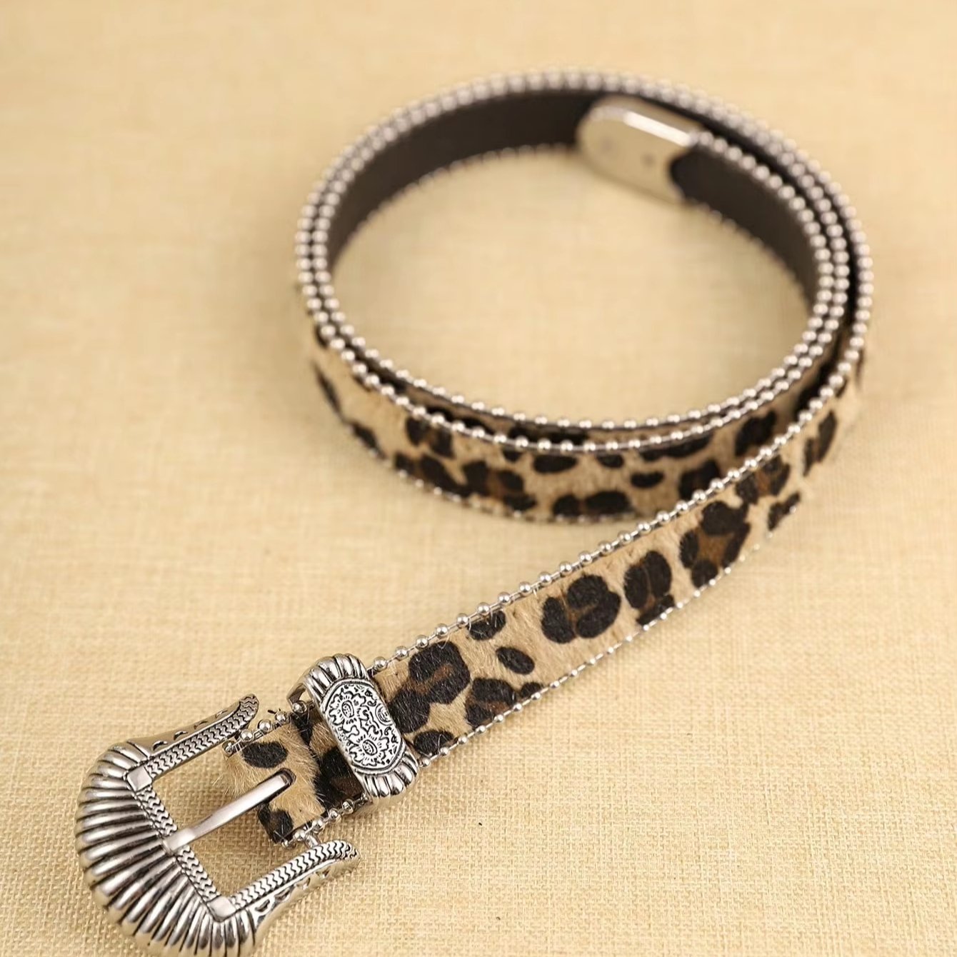 Women's Multi-Color PU Leopard Chain Belt Fashionable Pop Bohemian Style for Everyday Use