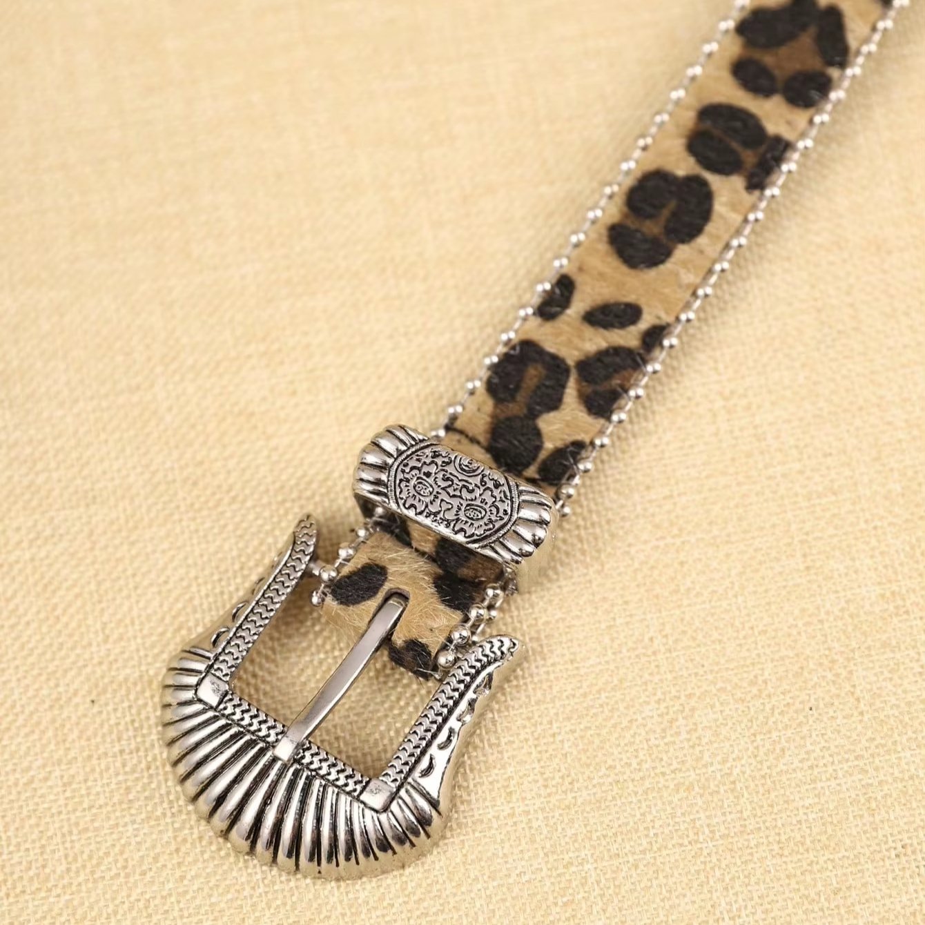 Women's Multi-Color PU Leopard Chain Belt Fashionable Pop Bohemian Style for Everyday Use