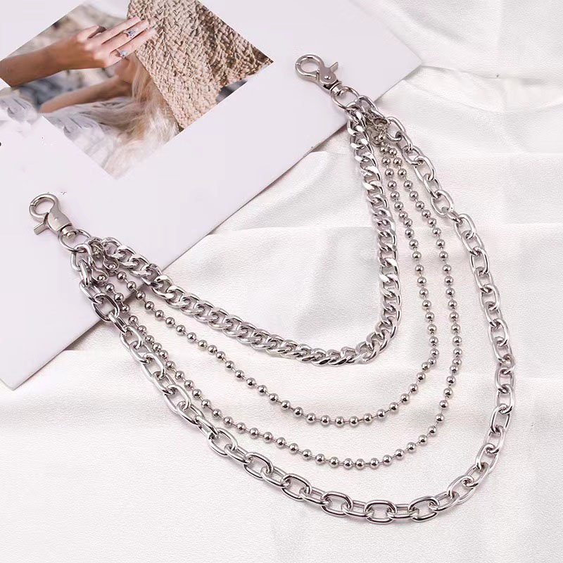 Multilayer Punk Metal Pants Waist Chain Men Women Belt Chain Hip-hop Jewelry Gift