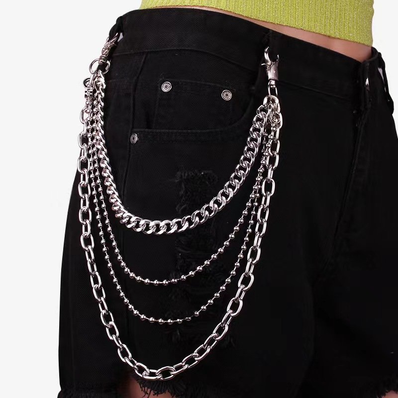 Multilayer Punk Metal Pants Waist Chain Men Women Belt Chain Hip-hop Jewelry Gift