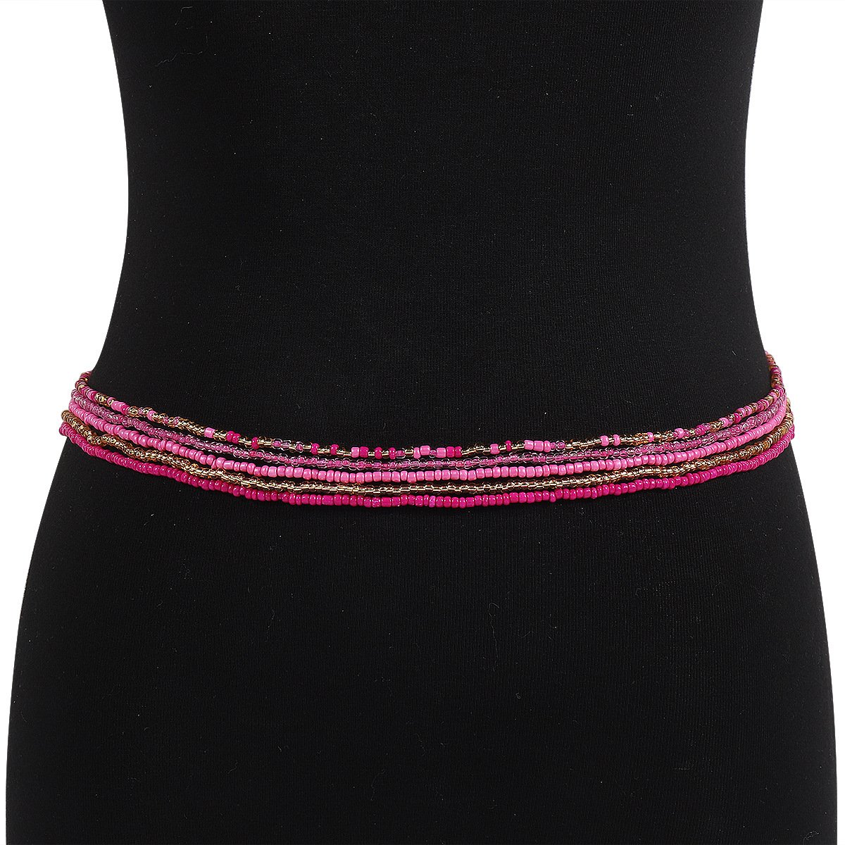 Wholesale Handmade Beaded Chains Colorful Rice Beads Waist Chains Girls Elastic Belly Belts Beach Bikini Body Chain For Women