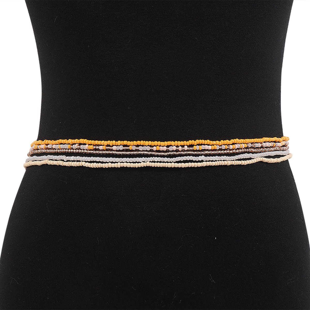 Wholesale Handmade Beaded Chains Colorful Rice Beads Waist Chains Girls Elastic Belly Belts Beach Bikini Body Chain For Women