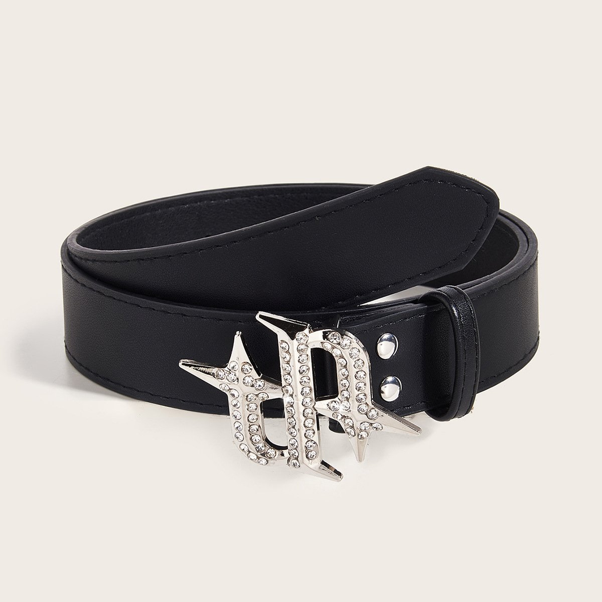 New Style Luxury Belt Woman Rhinestone Letter Custom Luxury Belt Simple Fashion Pu Designers Belts Women