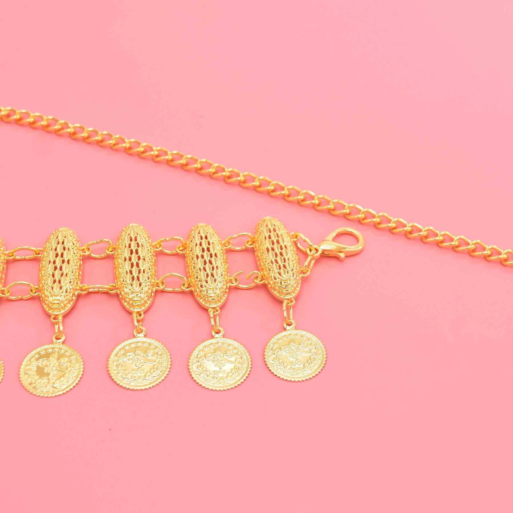 Fashion Golden Color Hollow Out Chain Body Waist Chains for Women Metal Belt