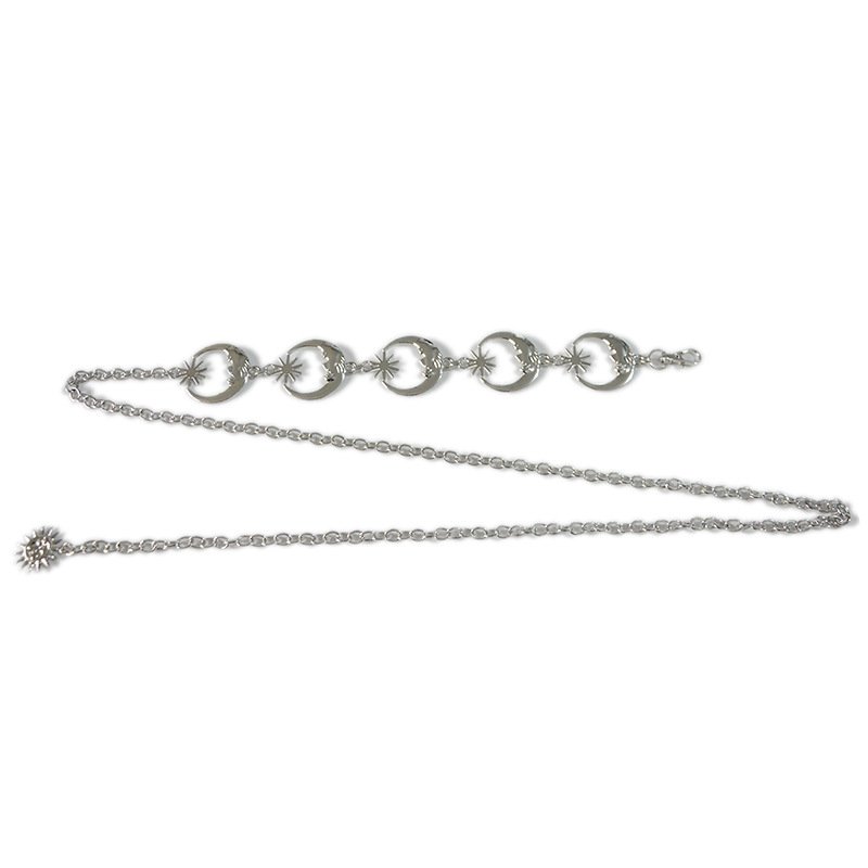 2024 Hot Sale Ladies Metal Chain Belt Moon Decoration Waist Chain Matching Skirt Belt Waist Chain