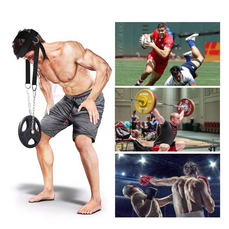 Vigor gower gear Weight Lifting Fitness Belt Chain Strap Weightlifting Head Neck Harness