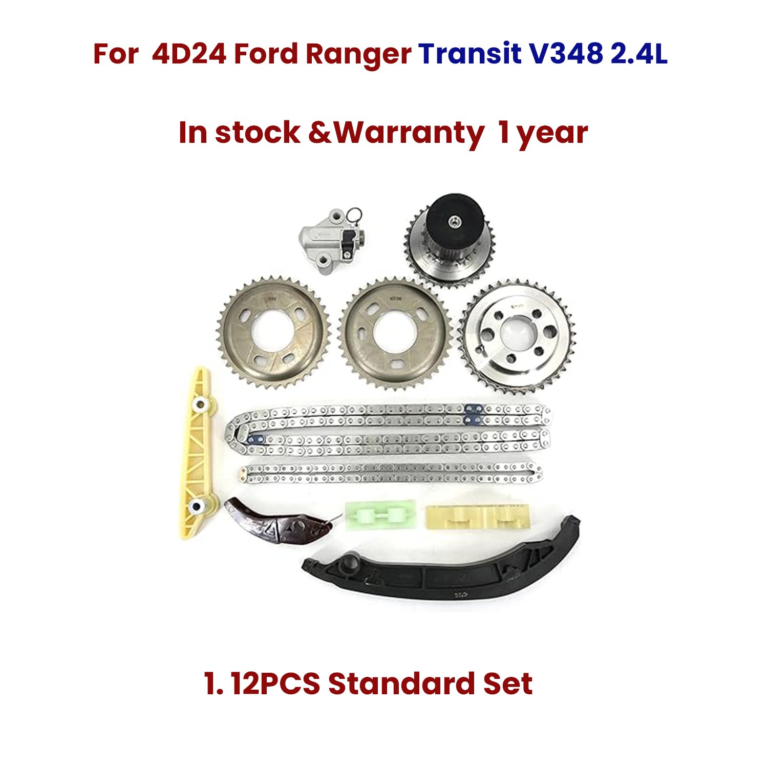 4D24 Timing Chain Kit for Ford Transit V348 2.4L 2006-2012 Ranger 2.2L