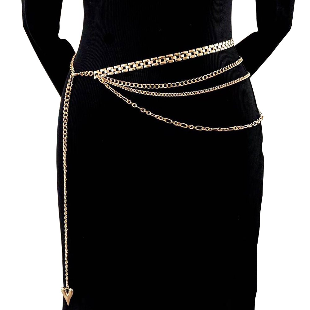 Hot Selling Gold Plated Multi Layer Link Chain Fashion Sexy Body Jewelry Waist Chain Belts