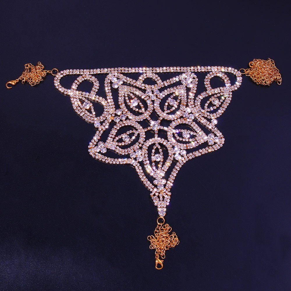 Gold & Silver Plated Sexy Bling Shiny Crystal Body Chain Fashion Jewelry Belt for Women for Weddings and Gifts
