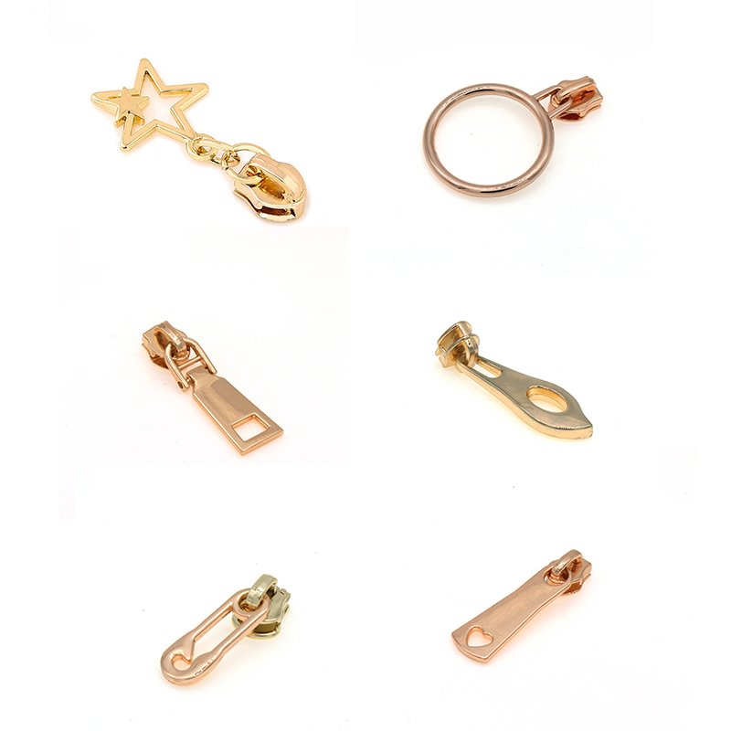 Fashion Rainbow Brand Zipper Pulls Custom Design Handbag Zipper Puller Bag Hardware Zip Slider Metal